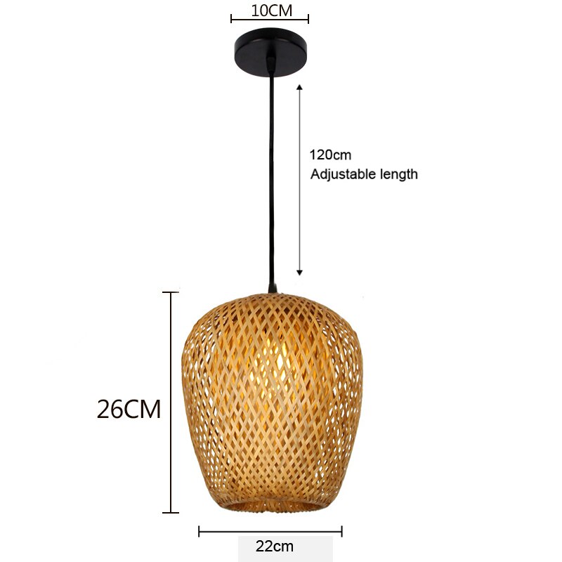 Bamboo Pendant Lamp Hand Knitted Chinese Style Weaving Hanging Lamps 18/19/30cm Restaurant Home Decor Lighting Fixtures