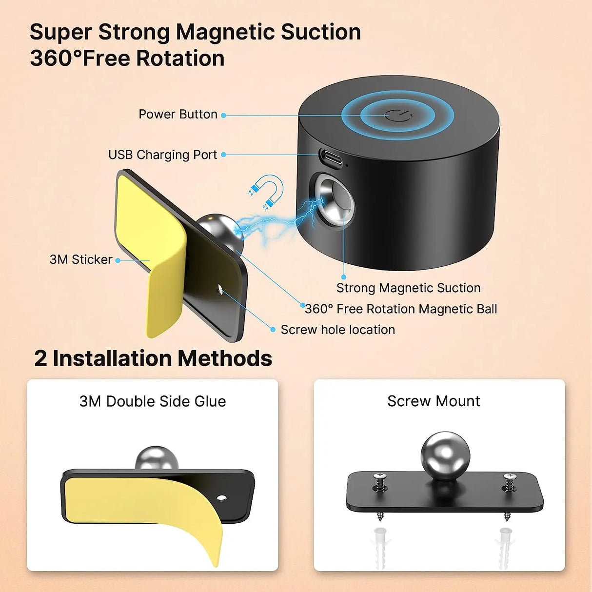 LED Wall Sconces light, 3 Brightness Levels 3 Color Modes Wall Lights, 2000mAh Battery Operated 360° Rotatable Touch Control