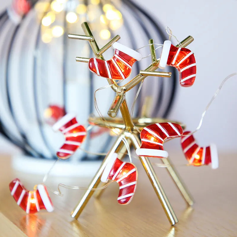 Santa Claus 2M 20LED String Lights Home Christmas Decoration Christmas Tree Ornaments 2022 Navidad Children Gifts New Year 2023