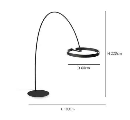 Ring Fishing LED Floor Lamp Golden Long Pole Modern Simple LED Minimalist Light Luxury Designer Vertical Table Lamps Room Decor
