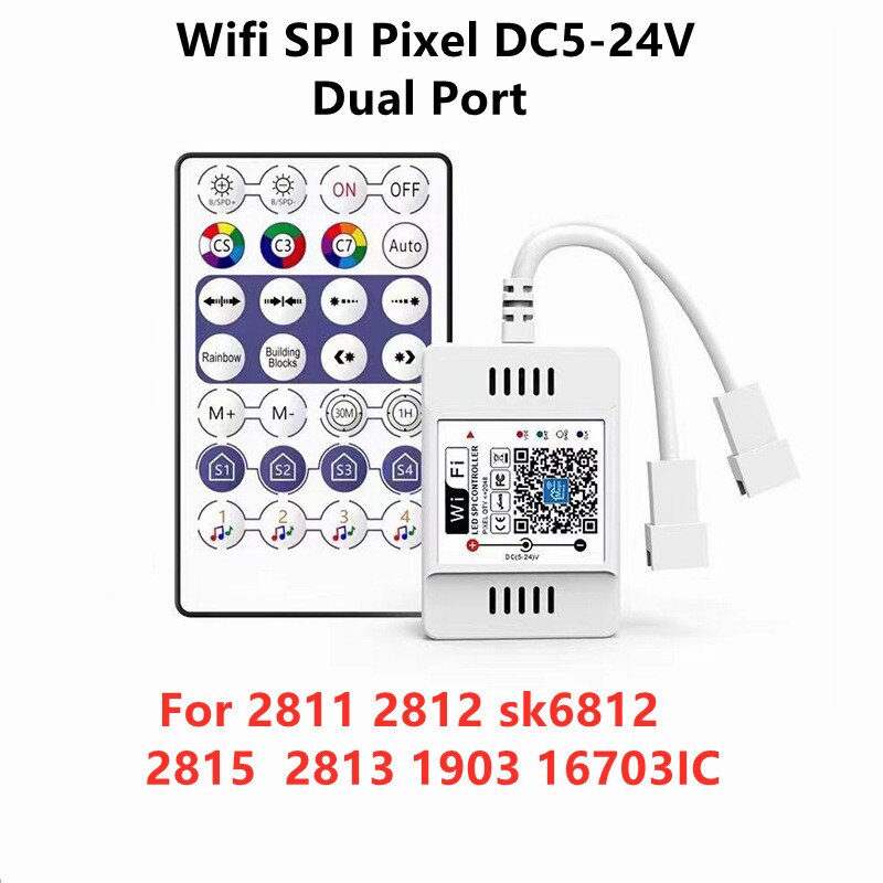 Magic Home DC5V 12V 24V Bluetooth-compatible Wireless WiFi Controller,RGB/RGBW IR RF LED Controller for WS2811 WS2812 Led Strip