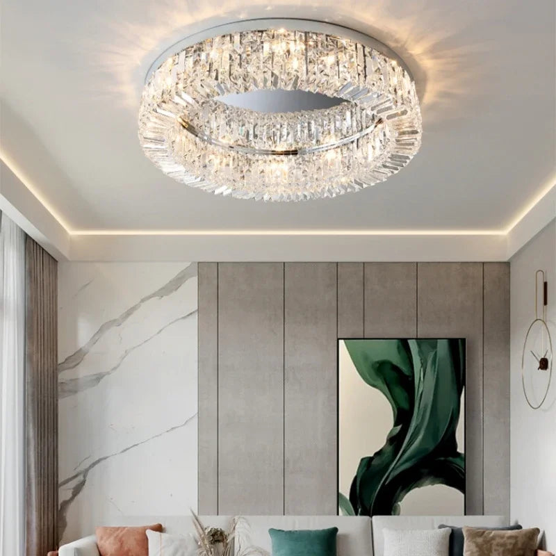 Luxury Crystal Bedroom LED Ceiling Lamp Simple Nordic Restaurant Living Room Kitchen Hotel Chandelier Modern Home Decor Lighting