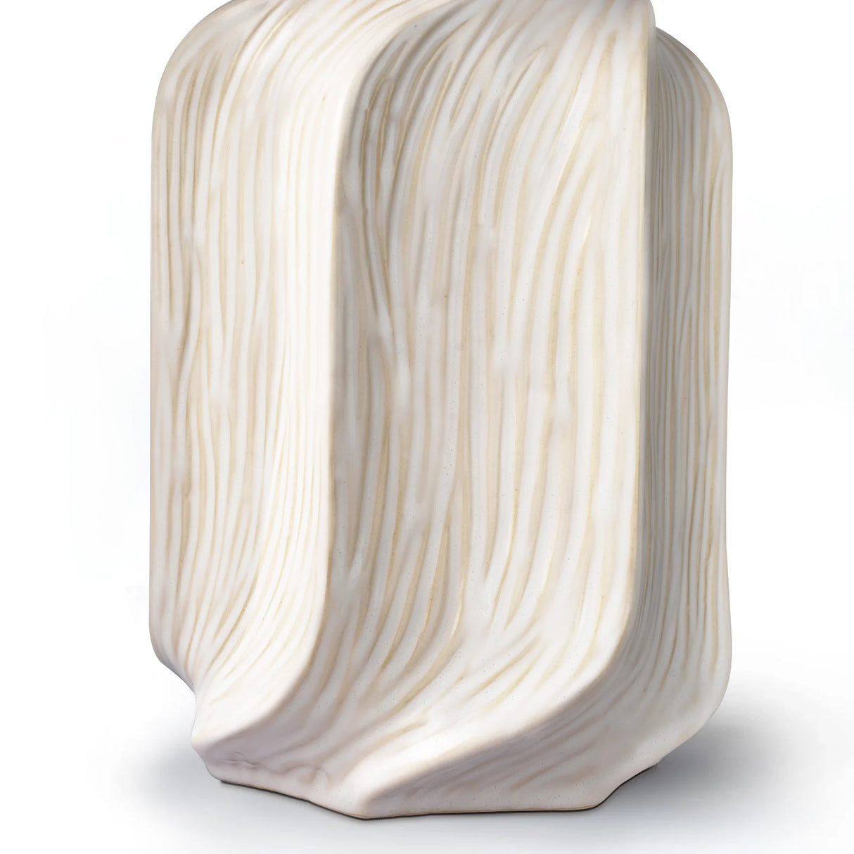 21 Inch Etched Ceramic Table Lamp With Shade, Gloss White Glaze Handcrafted Accent Lamps For Living Room, Bedroom