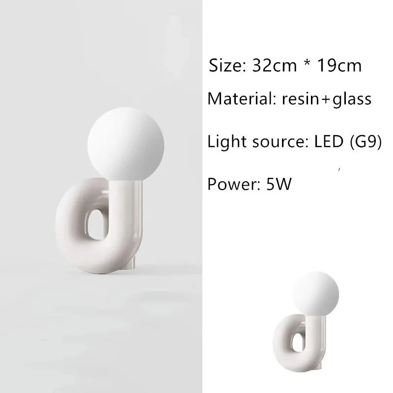 Nordic Postmodern Model Desk Lamp Hotel Children's Room Bedroom Living Room Minimalist Creative Glass Lamp Study Decoration Lamp
