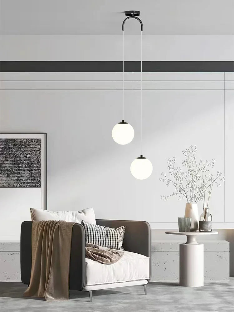 Modern Glass Chandeliers Lighting for Dining Room Bedroom Home Restaurant Bar Decor Hanging Bedside Lamp LED Pendant Lamps