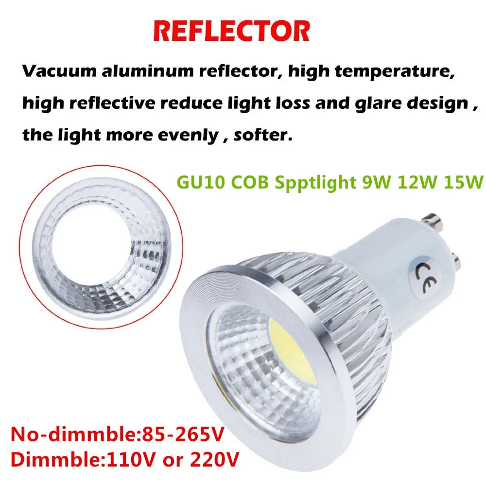 1pcs Super Bright 9W 12W 15W GU10 LED Bulb 110V 220V Led Spotlights Warm/Natural/Cool White GU 10 LED lamp