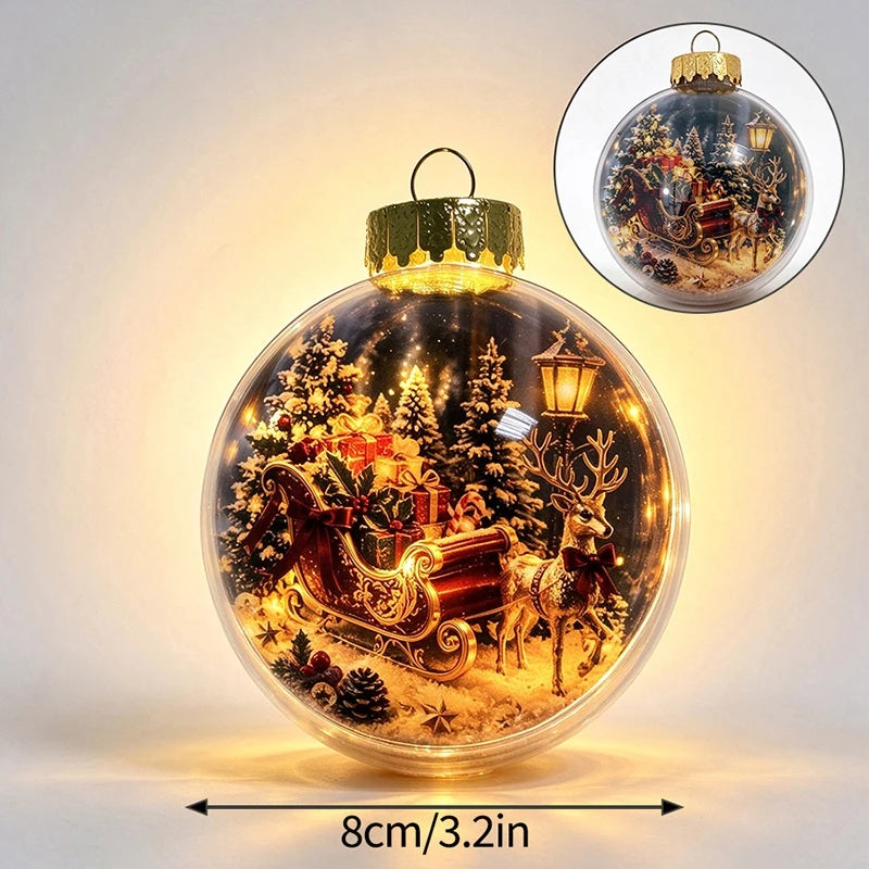 Glowing Christmas Snow Globe Christmas Decorations 2026 Xmas Tree Santa Christmas Bell Christmas Accessories Navidad Gifts