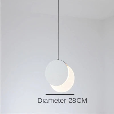 Modern LED Pendant Light Round Simple Restaurant Bar Moon Creative Hanging Fixture Bedroom Bedside Nordic Decor Art Small Lamp