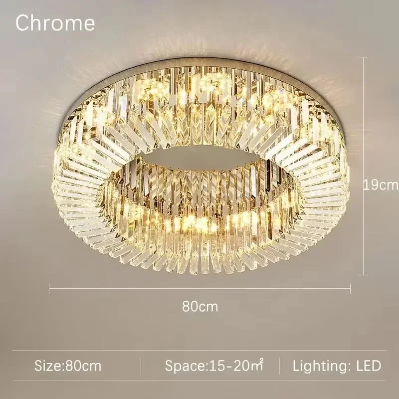 Luxury Crystal Bedroom LED Ceiling Lamp Simple Nordic Restaurant Living Room Kitchen Hotel Chandelier Modern Home Decor Lighting