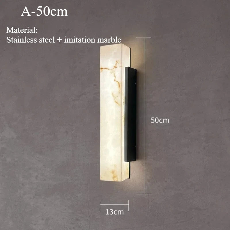 Modern Minimalist Outdoor Waterproof IP65 Lmitated Marble LED Wall Light AC85~265V Stainless Steel Porch Lamp For Street Adorn