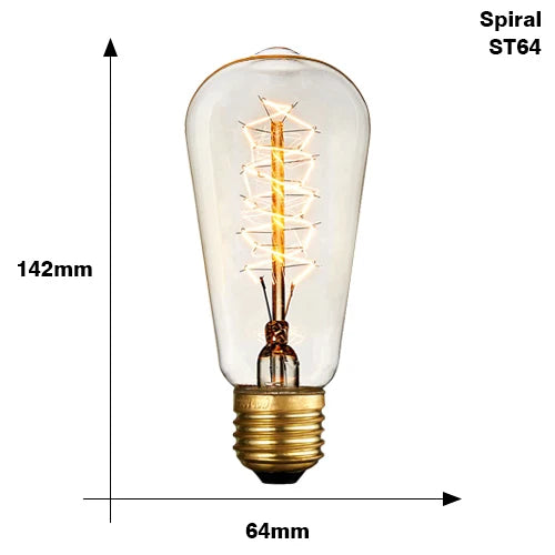 Retro Edison Light Bulb E27 220V 40W ST64 G80 G95 T10 T45 T185 A19 A60 Filament Incandescent Ampoule Bulbs Vintage Edison Lamp