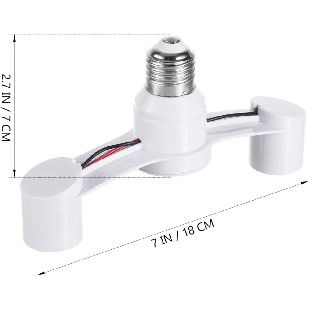 E27 Light Socket Splitter Adapter (2-in-1 Dual Head) - E27 Screw Lamp Base Extender & Converter Bulb Holder