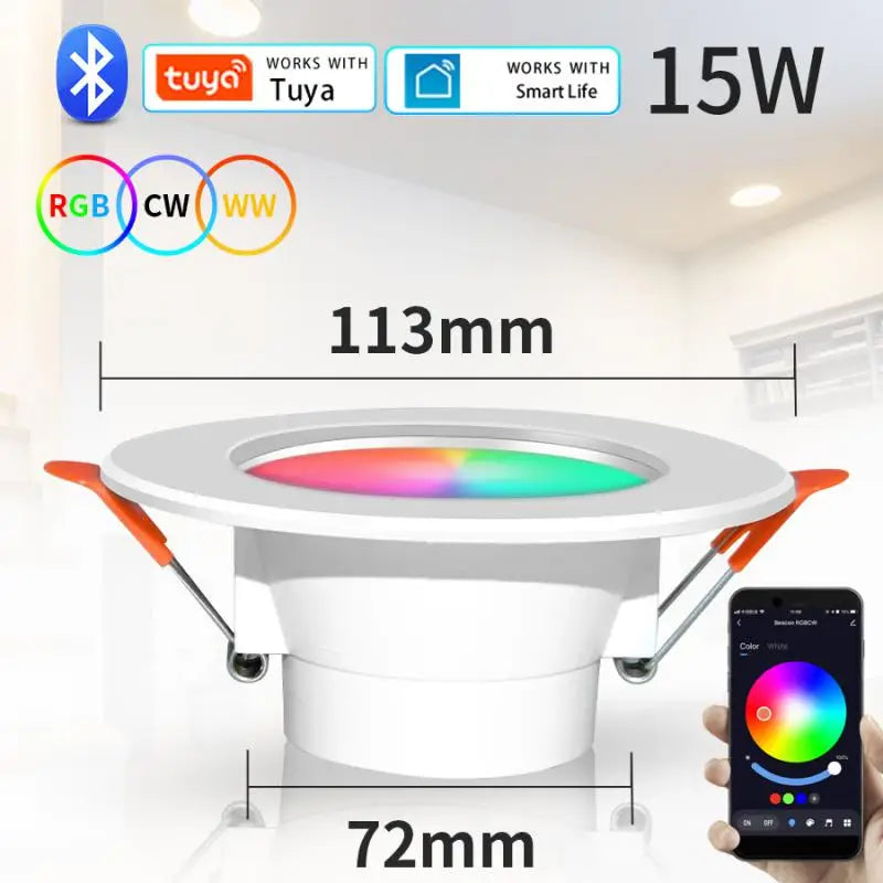 10/15W Tuya LED Downlight Bluetooth LED Smart Ceiling Light Motion Sensor 85-265V Dimmable RGB Lamp APP Remote Control SmartLife