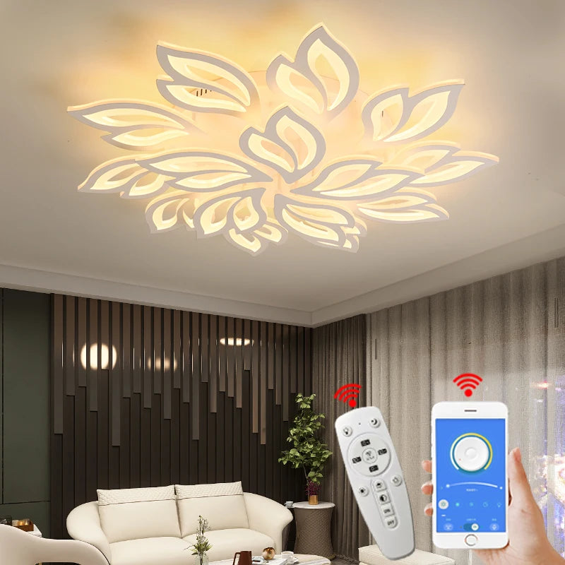 Modern Led Ceiling Lights For Living Room Bedroom Led Ceiling Lamps Black/White Acrylic Kitchen Hanging Light Fixtures