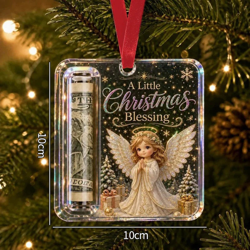 Money Storage Christmas Tree Hanging Ornament Clear Piggy Bank Christmas Decoration 2026 Cash Slot Hanging Pendant Navidad Decor