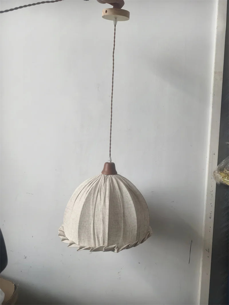 Nordic Retro Shop Pendant Lamp Countryside Simple Japanese Casual Fabric Bedroom Living Room Dining Room Decoration Hanging Lamp