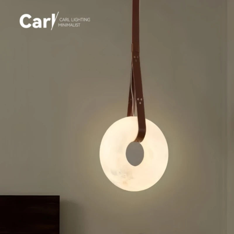 Spanish High-end Light Luxury Natural Marble Pendant Light Living Room Bedroom Background Wall Study Decoration Pendant Light