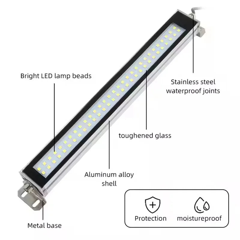 Waterproof Oil-Proof LED Industrial Lamp - CNC Machine Work Tool Light 24V 110V 220V