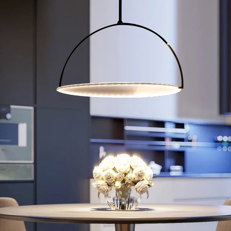 Italian Style Modern LED Pendant Chandelier - Sleek Hanging Ceiling Lamp Fixture for Bar Counter, Shop, Restaurant, Living Room & Home Decor