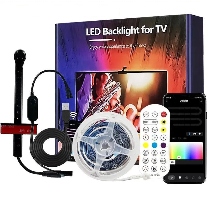 RGBIC TV Backlight Strip with AR Color Gamut Sensor - App Controlled Smart LED Light (16.4FT for 65–85" TVs)