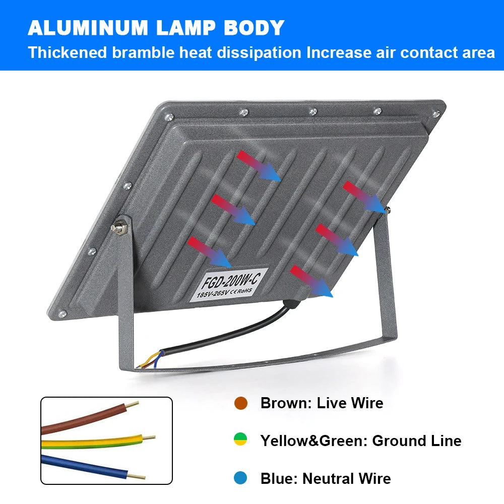 50W LED Flood Light 220V Outdoor Lighting COB Flood Light LED Spotlight Waterproof IP65 Led Projector Outdoor Street Garden Lamp