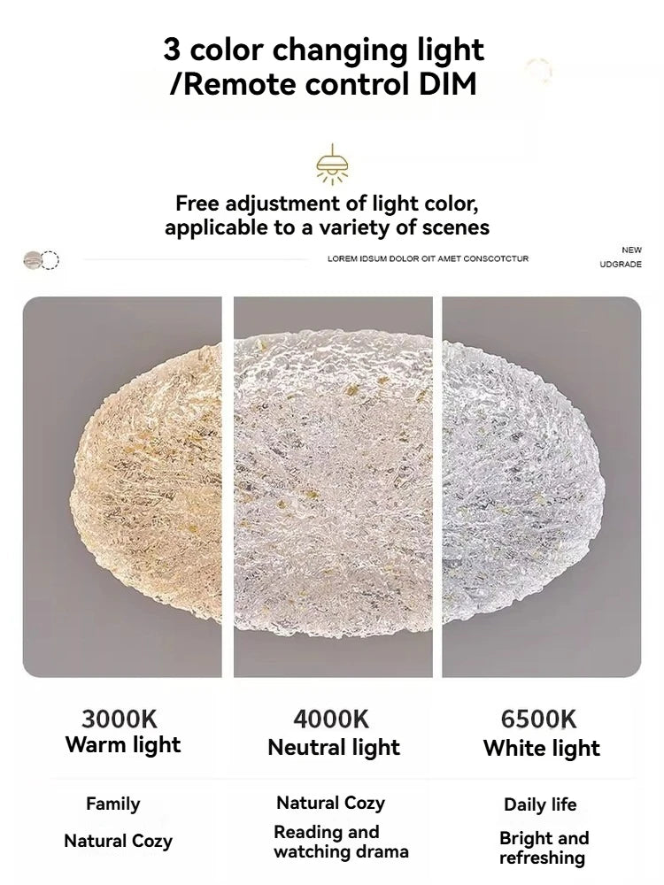 Minimalist Resin Ceiling Light Gold Luxury Led for Bedroom Living Room Decor 40cm 50cm 60cm Round Ceiling Lamp