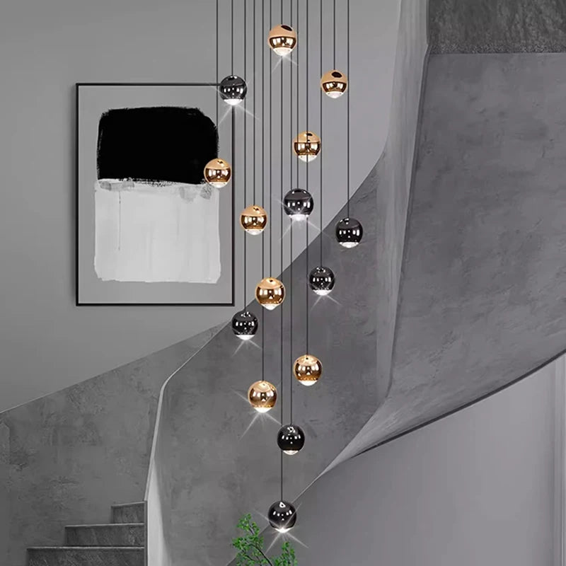 Modern Home Decor LED Lights Pendant Light Lamps for Staircase Chandeliers for Living Room Hanging Light Indoor Lighting