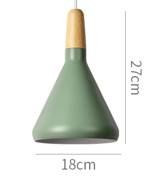 Modern Pendant Light Nordic Hanging Light Fixuture Suspension Macaron Dinning Living Room Hall Decoration Wood LED Lamp Lampara
