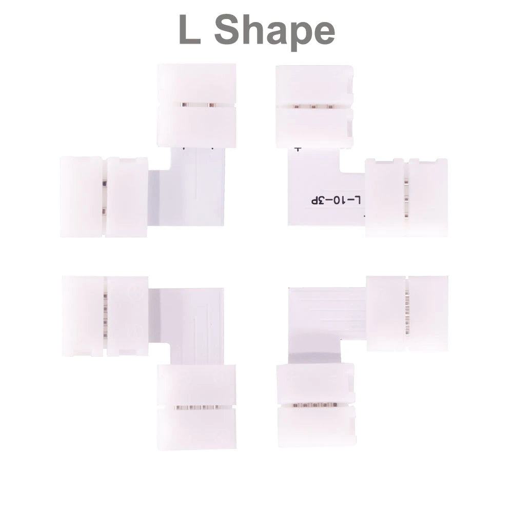 LED Strip Solderless Led Connector 2/3/4/5PIN L/T/X Shape Corner Connector For 10mm WS2811 WS2812 3528 5050 RGB Led Strip Light
