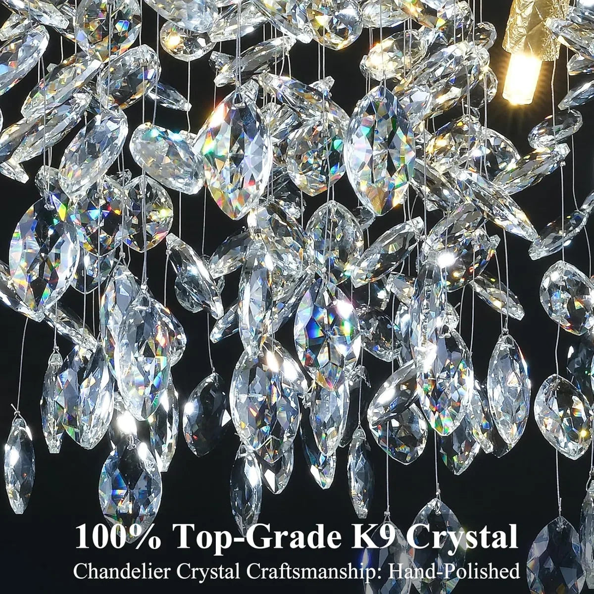 Retro K9 Crystal Tree Branch Chandelier - Modern LED Pendant Light Fixture for Villa Lobby, Foyer, Living Room & Weddings