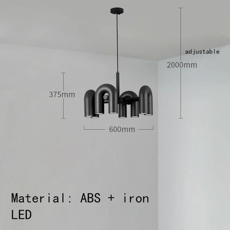 Nordic Creative U Shaped Pendant Light Restaurant Living Room Bedroom Personalized Minimalist Led Designer Decorative Chandelier