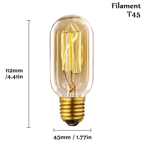 Edison Bulb E27 220V 40W ST64 A19 T45 G80 G95 G125 Incandescent Filament Bulb Lighting Retro Edison Light Bulb