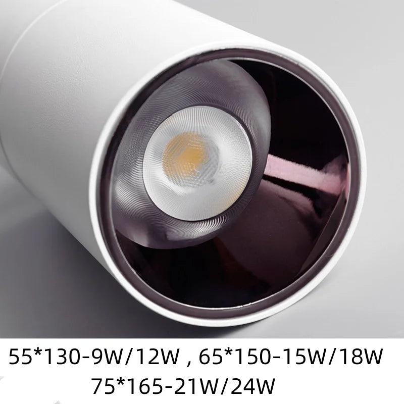 Rotating 355 ° Folding Surface Mounted Spot Light with No Opening Exquisite Ceiling COB Tube Light