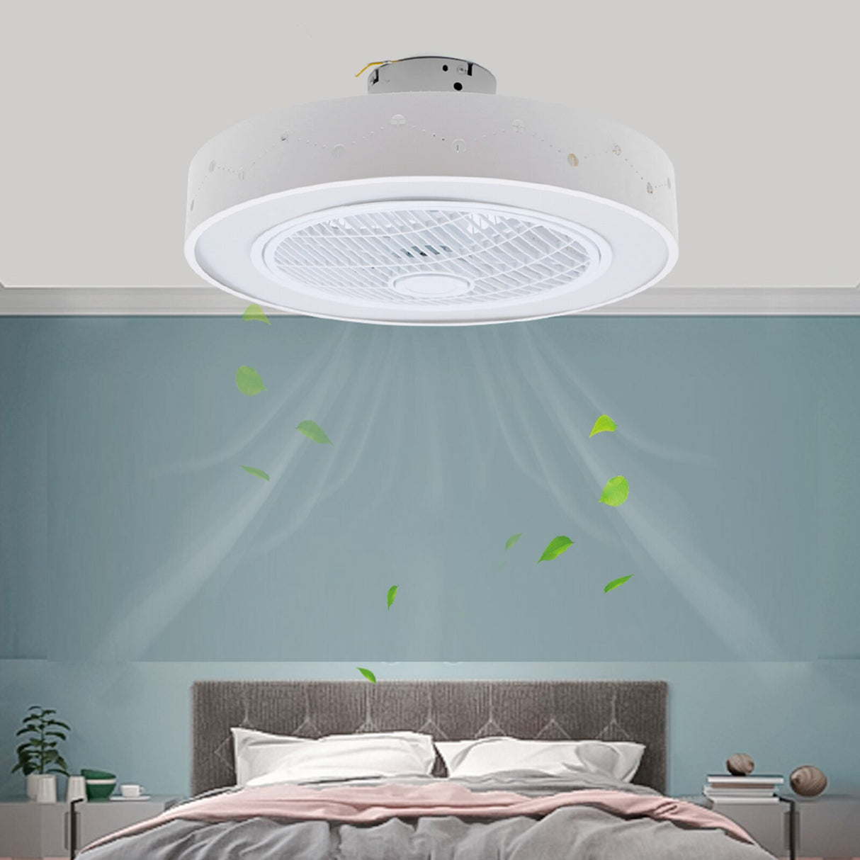 Ceiling Fan Light Chandelier with Remote Control for Bedroom Living Room