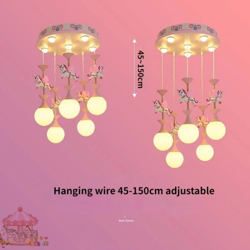 Modern Creative Unicorn Cartoon Pendant Lamp Simple Baby Room Children's Chamber Bedroom LED Eye Protection Ceiling Light