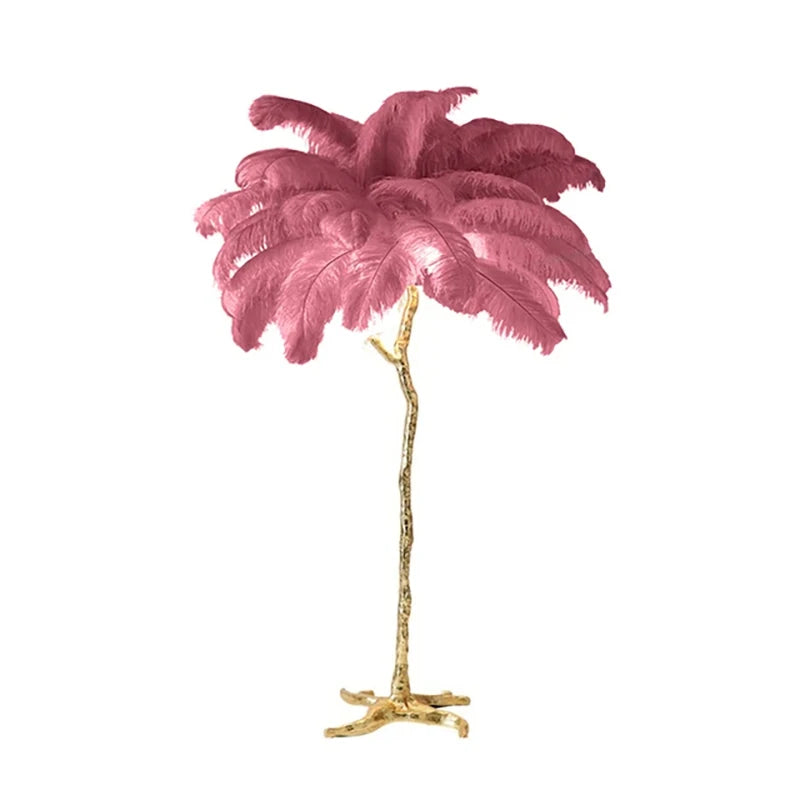 Nordic Ostrich Feather Floor Lamp - Luxury Standing Lamp for Living Room & Bedroom