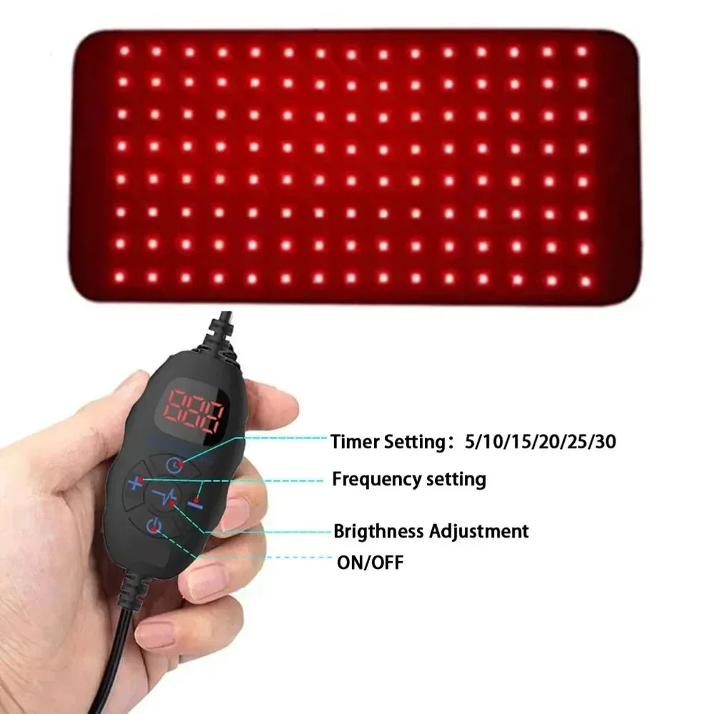 NEW 120 LEDs Red Light Belt 660nm&850nm Infrared Light Therapy Pad for Body Fatigue Deep Therapy for Back Knee Hands Feet Relief