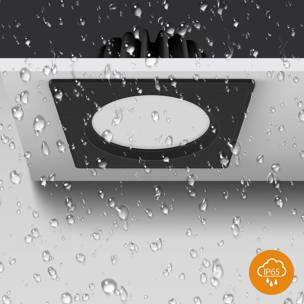 IP65 Waterproof Downlight Spotlights Anti-glare LED Ceiling Recessed Spot Light Anti-glare Kitchen Bathroom Shower Room Lighting