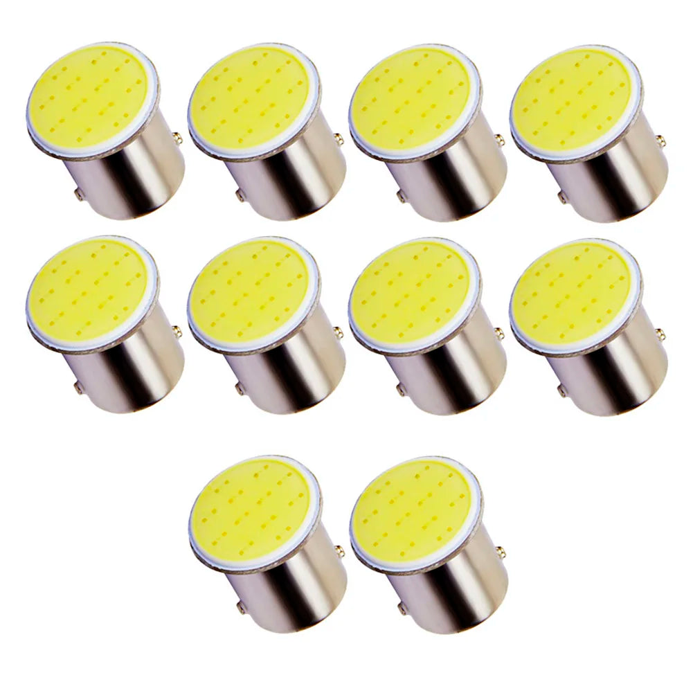 10Pcs Car P21W 1156 Ba15s LED COB Turn Signal Bulb Auto Reverse Parking Brake Light 12V Signal Lamp
