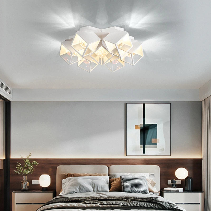 Modern 2025 New Gypsophila warm romantic master bedroom Led Ceiling Chandelier Dining Room Restaurant Bar Pendant Hanging Lamp
