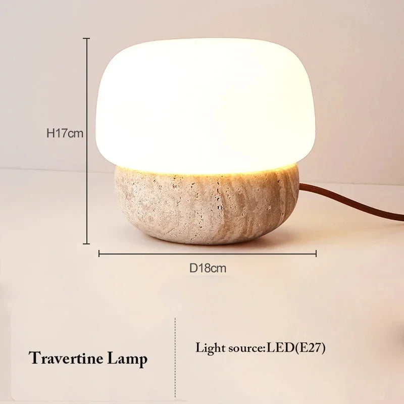 Nordic Creative Yellow Cave Stone Floor Lamp Japanese Wabi Sabi Style Bedroom Home Decoration LED Desk Lamp with Light Source