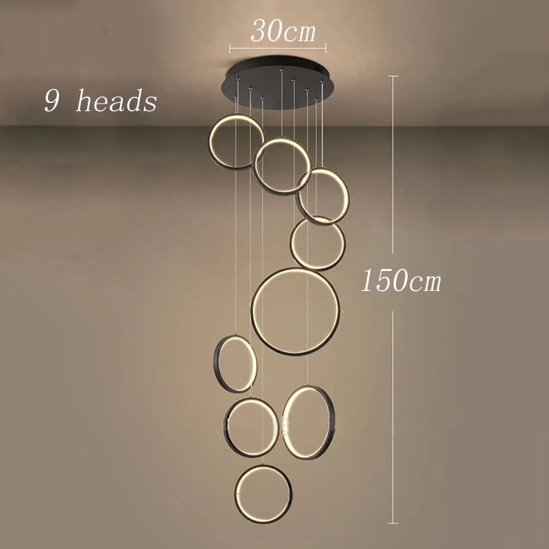 Contemporary Glass Globe Chandelier – Matte Black & Gold LED Pendant Light for Modern Living Room – Designer Indoor Hanging Light Fixture