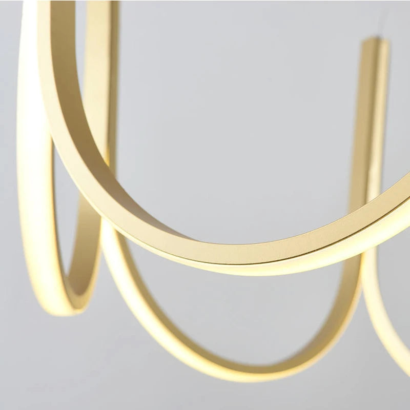 Nordic Gold Postmodern Minimalist Led Ceiling Chandelier For Living Room Bedroom Restaurant Indoor Lighting Pendant Lamp