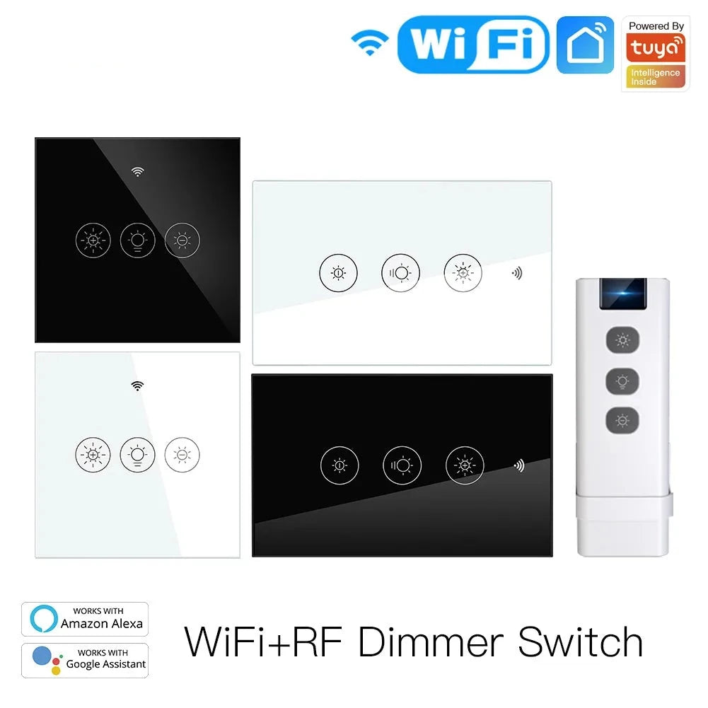 Wifi Smart Wall Touch Light Dimmer Switch Smart Life Tuya APP Remote Control Works with Amazon Alexa and Google Home