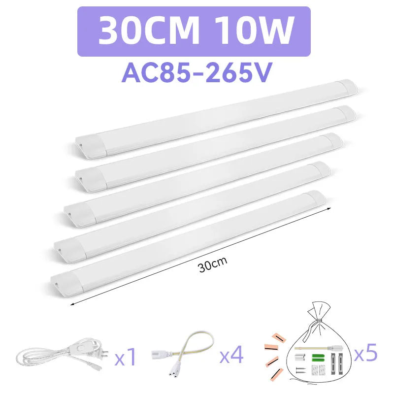 220V Led Tube Light Fixture High Brightness Lamp Tube Bar Lighting Bulb For Kitchen Home-Appliance Light Strip LED Luminaire