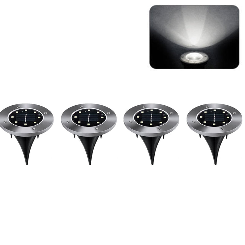8 LED Solar Garden Lights Outdoor Patio Disk Buried Lights In-Ground Landscape Lighting For Lawn Patio Pathway Yard Deck Walkway