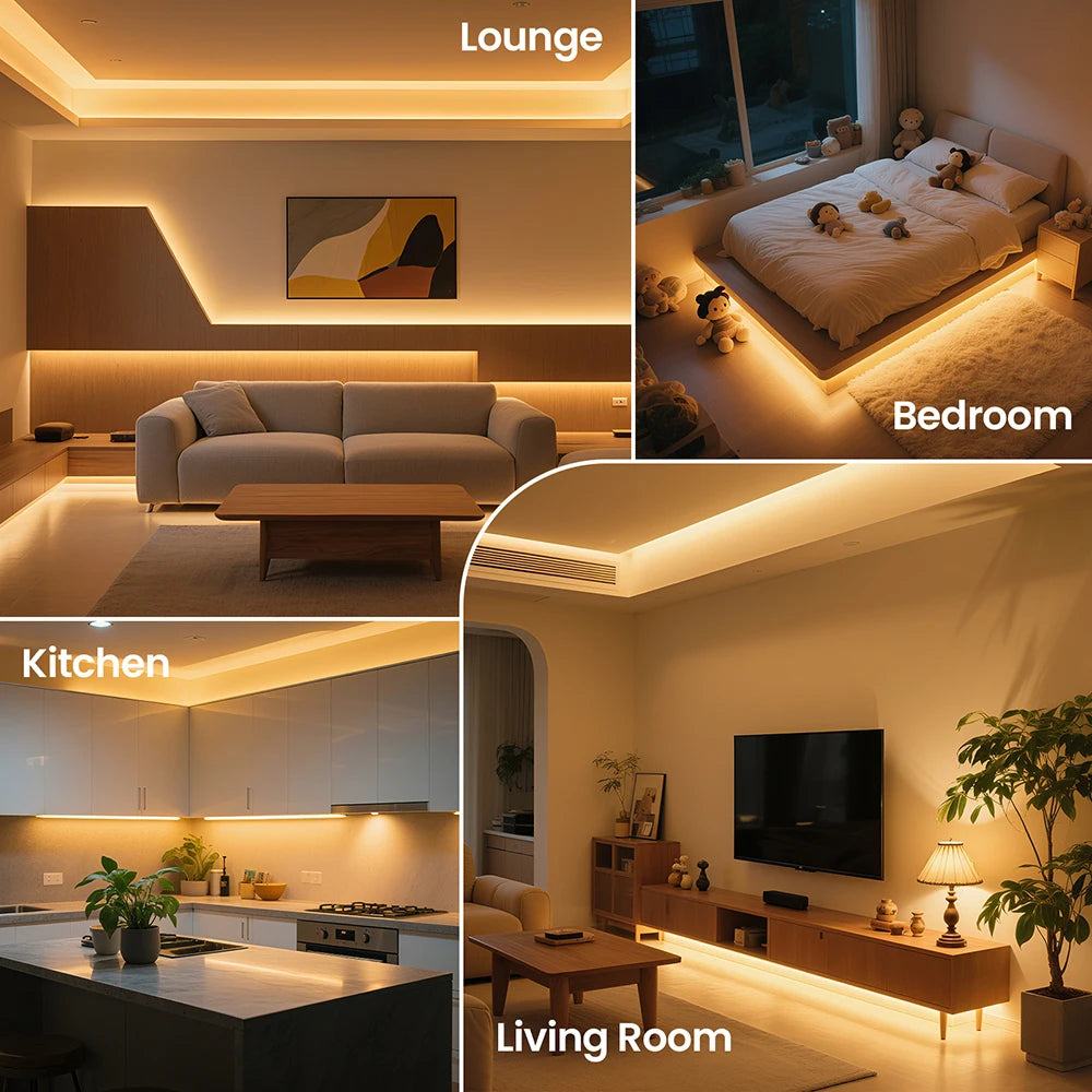 5M 10M 15M 20M 110V 220V COB LED Strip Light Super Bright 240LEDs/M 2PIN Wire Tape Flex Ribbon EU US Plug Room Lighting 8MM PCB
