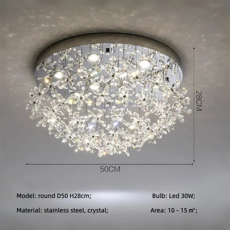 French Dining Room Crystal Led Pendant Lights Modern Luxury Bar Hanging Lamp Home Decor Led Suspend Light Led Luminarias