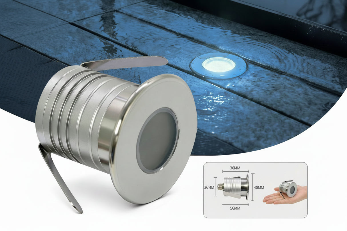 IP68 Waterproof LED Pool Light - 3W Underwater Spotlight for Ponds & Fountains