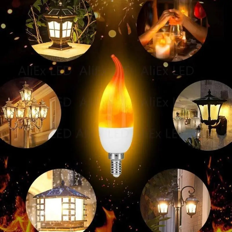 E27 E14 B22 USB LED Flame Light Bulbs 85-265V Party LED Flame Effect Light Simulation Fire Lights Bulb KTV Festival Garden Decor